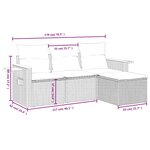vidaXL Salon de jardin avec coussins 4 Pièces beige résine tressée