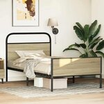 vidaXL Cadre de lit sans matelas 90x190cm chêne sonoma bois ingénierie
