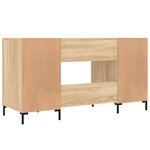 Bureau table poste de travail meuble d'ordinateur informatique étude chêne sonoma 140 x 50 x 75 cm bois d'ingénierie brun 02_0023643