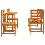 Ensemble de jardin 5 pièces en bois d'acacia
