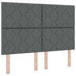 vidaXL Lit à sommier avec matelas & LED Gris foncé 140x200 cm Tissu
