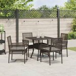 vidaXL Ensemble de salle à manger pour jardin 5 Pièces Marron Poly rotin