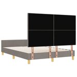 vidaXL Cadre de lit avec tête de lit Taupe 140 x 190 cm tissu