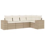 vidaXL Salon de jardin avec coussins 5 Pièces beige résine tressée