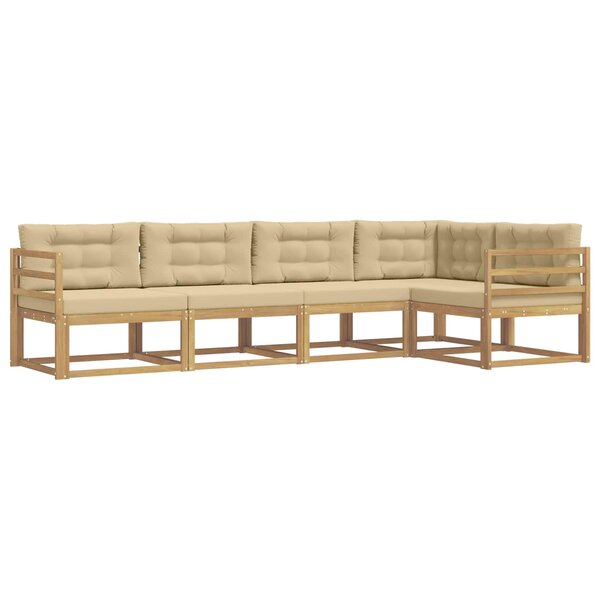 vidaXL Ensemble de canapés d'extérieur 4 pc Blanc et Beige Polyester