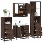 vidaXL Ensemble de meubles de salle de bain 4 Pièces chêne marron