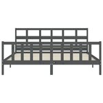 vidaXL Cadre de lit sans matelas gris 200x200 cm bois massif de pin