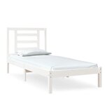 vidaXL Cadre de lit sans matelas blanc 75x190 cm bois massif