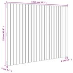 vidaXL Tête de lit murale Noir 146 5x3x110 cm Bois massif de pin