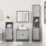 vidaXL Armoire à miroir de salle de bain sonoma gris bois d’ingénierie
