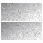 vidaXL Nez de marche Rectangulaire 2 Pièces Argenté 70 x 30 cm Aluminium