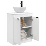 vidaXL Meuble de salle de bain avec évier Blanc brillant