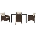 vidaXL Set de salle à manger de jardin 5 pièces avec coussins en poly rotin marron
