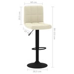 vidaXL Tabourets de bar lot de 2 crème velours