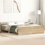 vidaXL Cadre de lit sans matelas chêne sonoma 150x200 cm