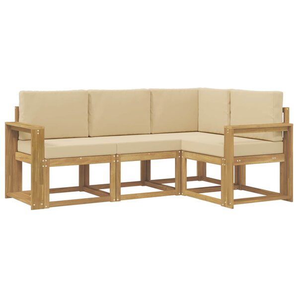 vidaXL Ensemble de canapés d'extérieur 4 pc Blanc et Beige