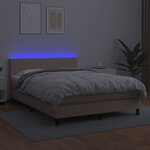 vidaXL Sommier à lattes de lit avec matelas LED Cappuccino 140x190 cm