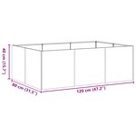 vidaXL Jardinière 120x80x40 cm acier inoxydable