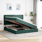 vidaXL Lit avec rangement et matelas Vert foncé 160 x 200 cm Velours