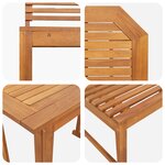 Ensemble de jardin 5 pièces en bois d'acacia