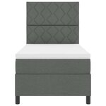 vidaXL Lit à Ressorts avec Matelas Gris Foncé Lit Simple Tissu