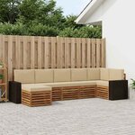 vidaXL Ensemble de canapé d'angle avec coussin 7 Pièces Naturel et Beige