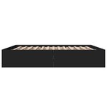 vidaXL Cadre de lit noir 200x200 cm bois d'ingénierie