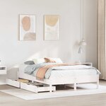 vidaXL Cadre de lit sans matelas blanc 140x200 cm bois de pin massif