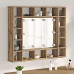 vidaXL Armoire Miroir avec étagère chêne artisanal 91 x 15 x 76.5 cm