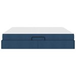 vidaXL Lit avec rangement et matelas Bleu 200 x 200 cm Polyester