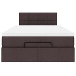 VidaXL Cadre de lit ottoman avec matelas marron foncé 120x190 cm tissu
