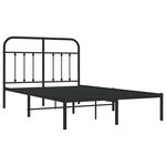 vidaXL Cadre de lit métal sans matelas avec tête de lit noir 120x200cm