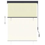 vidaXL Store roulant d'extérieur 120 x 250 cm Crème