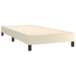 vidaXL Sommier tapissier et matelas et LED Crème 100x200 cm Similicuir