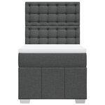 vidaXL Sommier à lattes de lit avec matelas Gris foncé 90x200 cm Tissu