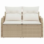 vidaXL Canapé de jardin Beige 121 x 62 x 69cm polyrotin