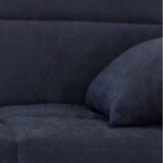 Canapé clic clac 3 places - Bleu - Matelas 14 cm - 223 x 96 x 103 cm - MEGAN