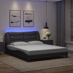 vidaXL Cadre de lit avec lumières LED gris 160x200 cm similicuir