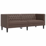 vidaXL Ensemble de canapé Chesterfield 2 Pièces marron similicuir