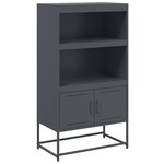 vidaXL Buffet haut anthracite 68 5x38 5x123 5 cm acier