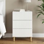 vidaXL Cabinet de chevet Blanc brillant 43 x 41 x 66 5 cm