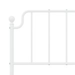 vidaXL Cadre de lit métal avec tête de lit/pied de lit blanc 140x190cm