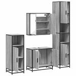 vidaXL Ensemble de meubles de salle de bain 4 Pièces sonoma gris