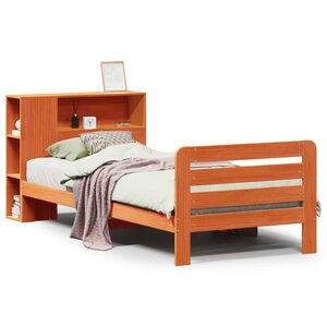 vidaXL Cadre de lit sans matelas cire marron 75x190 cm bois pin massif
