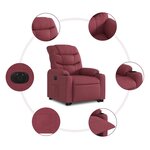 vidaXL Fauteuil inclinable électrique rouge bordeaux tissu
