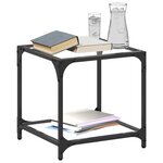 vidaXL Table basse avec dessus en verre transparent 40x40x40 cm acier