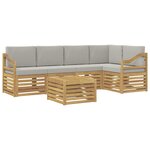 vidaXL Ensemble de canapés d'extérieur 6 pc Blanc et gris clair