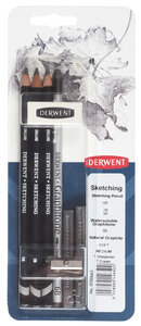 DERWENT - Blister 8 pièces SKETCHING/GRAPHITONE + accessoires