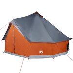 vidaXL Tente familiale tipi 8 personnes gris et orange imperméable
