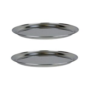 2 plateaux de fruits de mer en inox Ø 36 cm